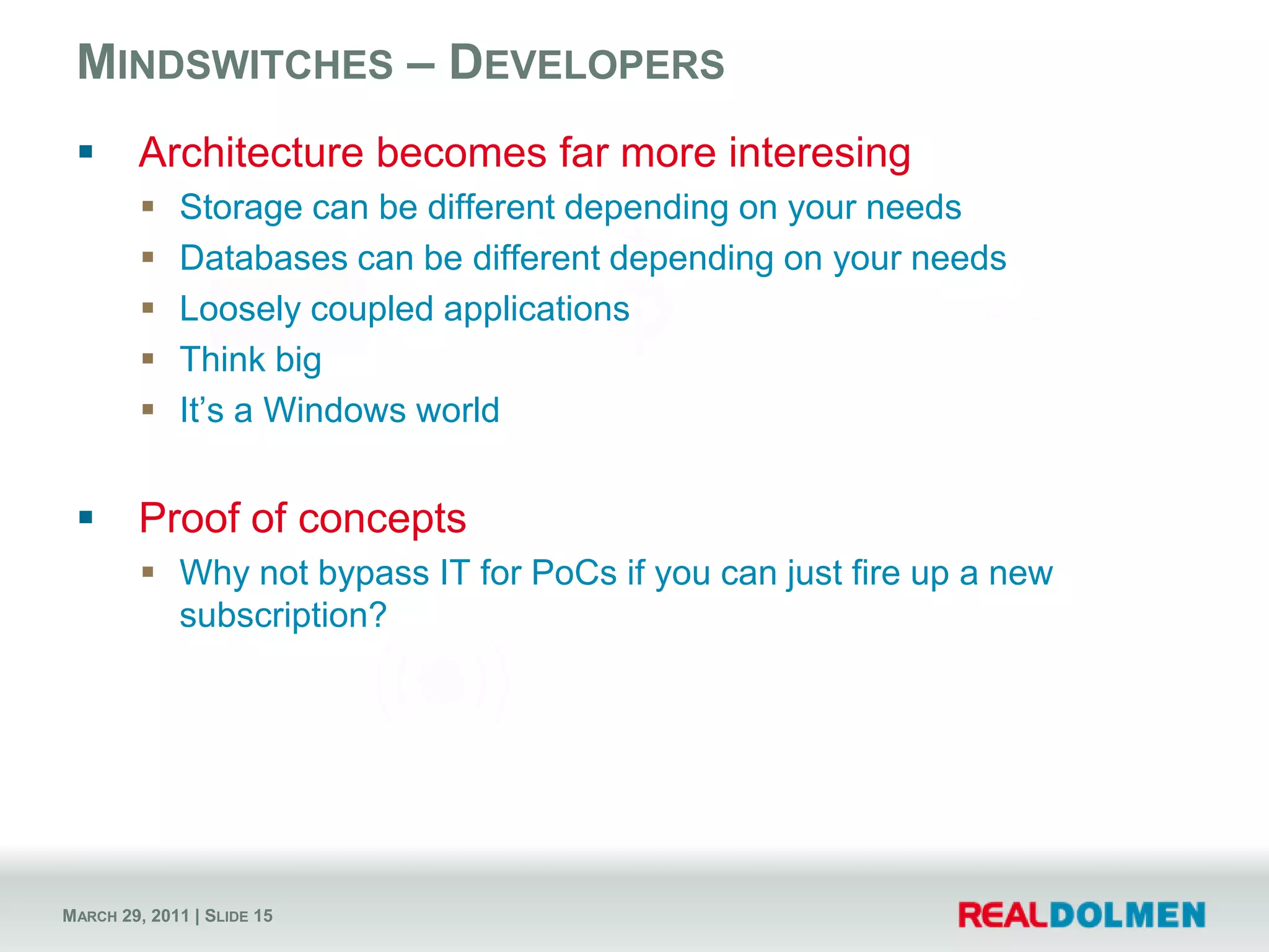 Complex lead time for deployment“Unpredictable Bursting“  “Predictable Bursting“  Compute Compute Average Usage Average Usage Time Time Unexpected/unplanned peak in demand  