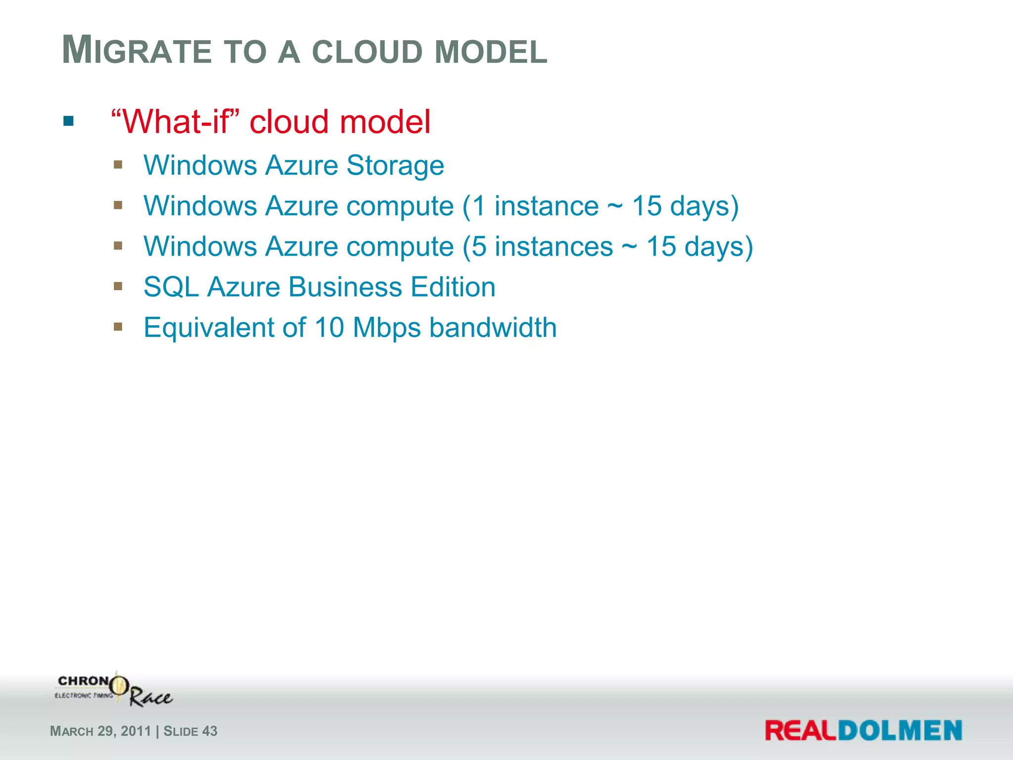 ChronoRaceAn example...FirstWindows Azure implementation in Belgium!