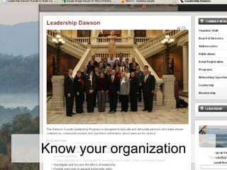 Know your organization 