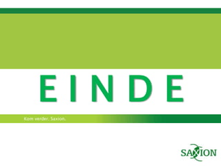 EINDE
Kom verder. Saxion.
 