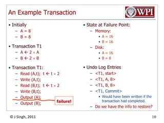 Control Failure Log CS 542 -- Failure Recovery, Concurrency Control | PPTX