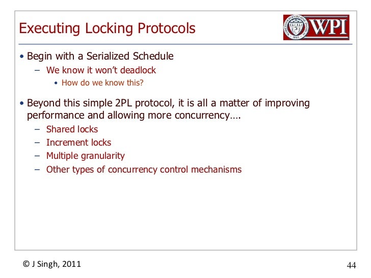 CS 542 Failure Recovery, Concurrency Control