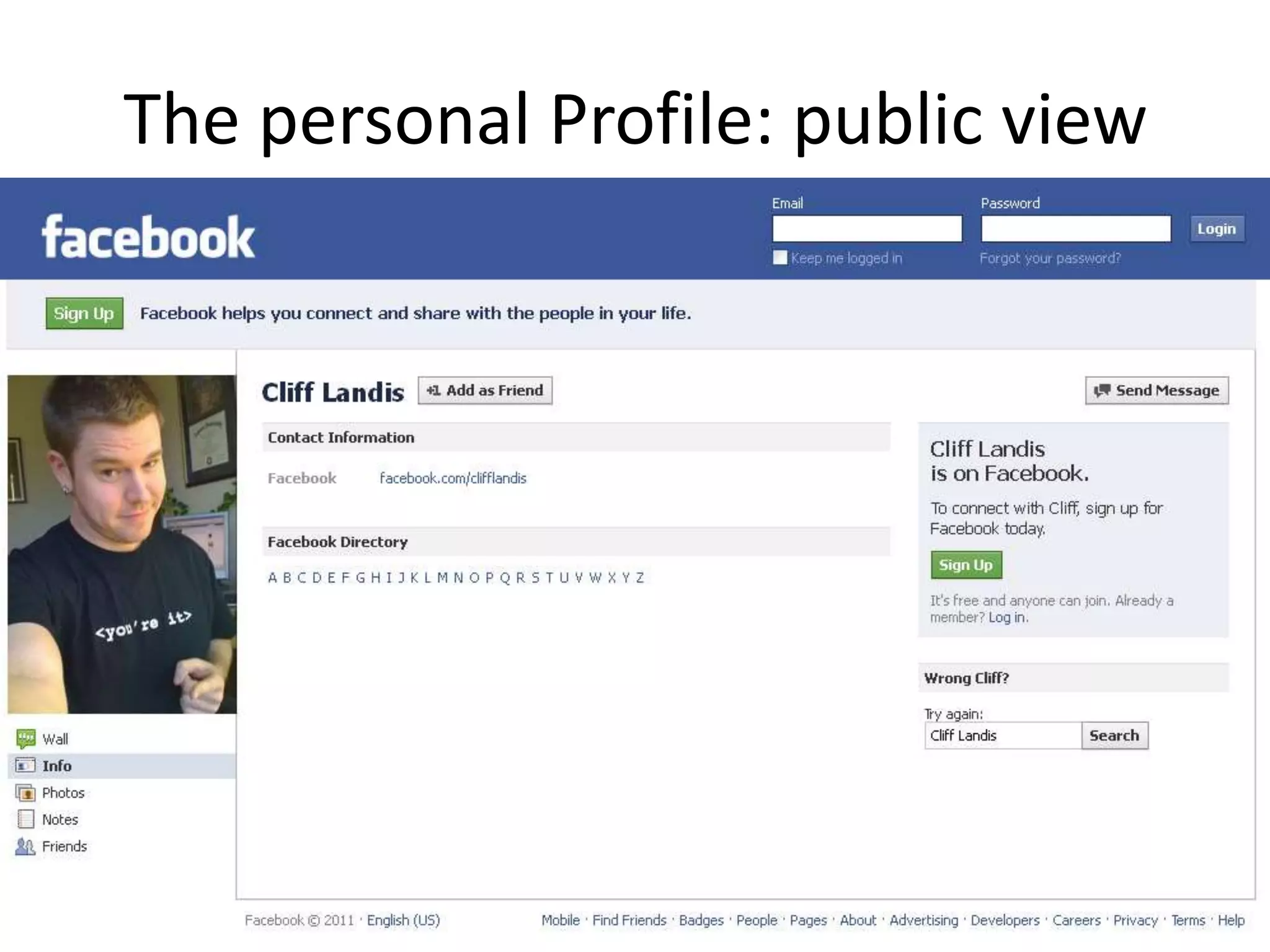 The personal Profile: public view