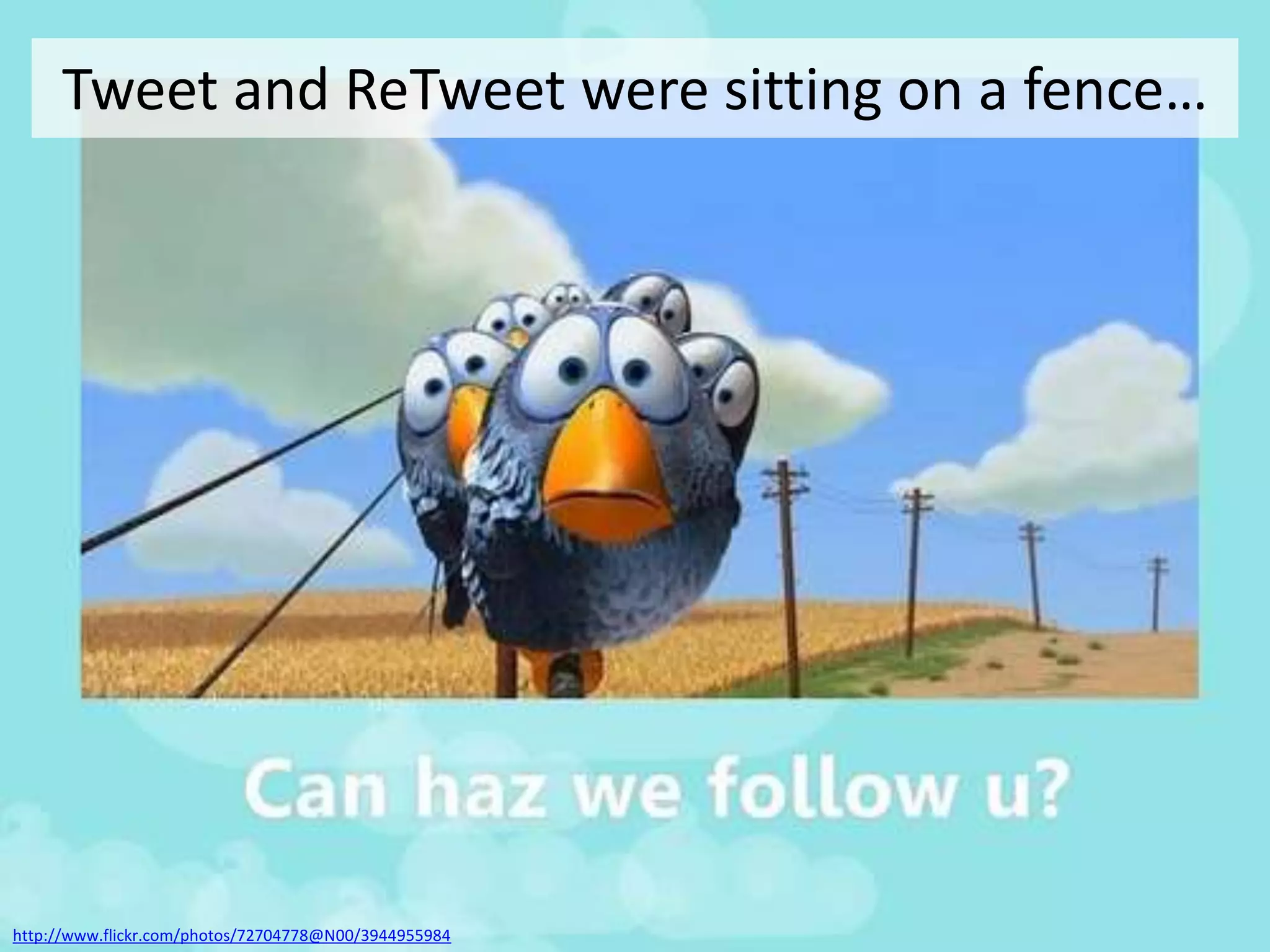 Tweet and ReTweet were sitting on a fence…http://www.flickr.com/photos/72704778@N00/3944955984