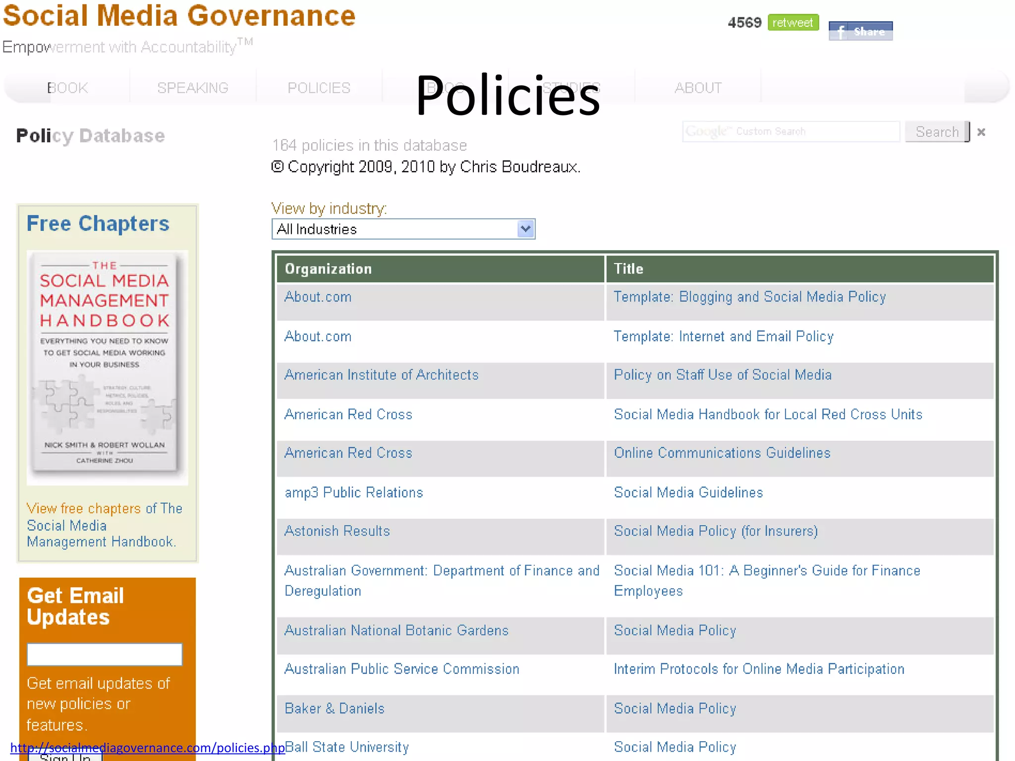 Policieshttp://socialmediagovernance.com/policies.php