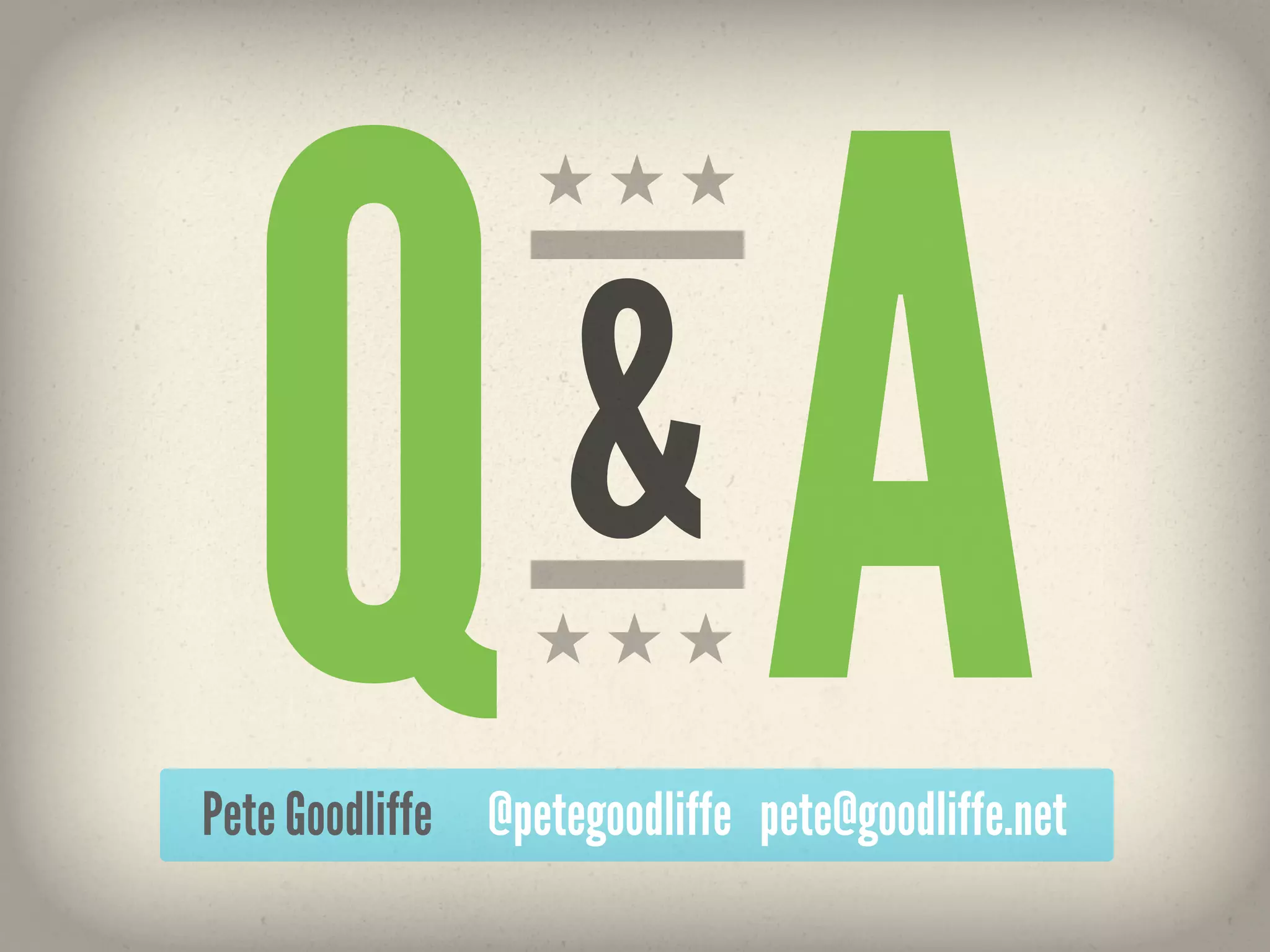 QA                &
Pete Goodliffe @petegoodliffe pete@goodliffe.net
 