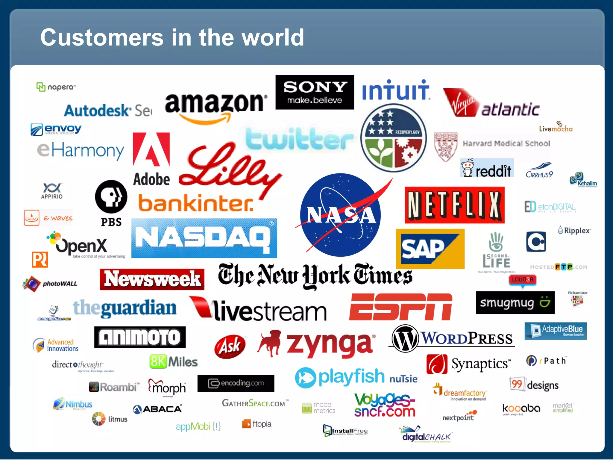 Customers in the world
 