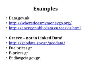 The RDF Data ModelTriplessubject -> predicate -> objectTom -> worksFor -> TalisTalis -> basedIn -> Birmingham<uri> -> <uri> -> <uri> or "literal"