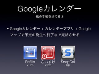 Google
                                3


? Google            +                     + Google




           Re?lls               SnapCal
            ?1200       ?1200
 