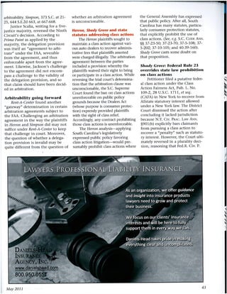 Effects of Recent U.S. Supreme Court Decisions on Arbitrations and Class Action Litigation in South Carolina