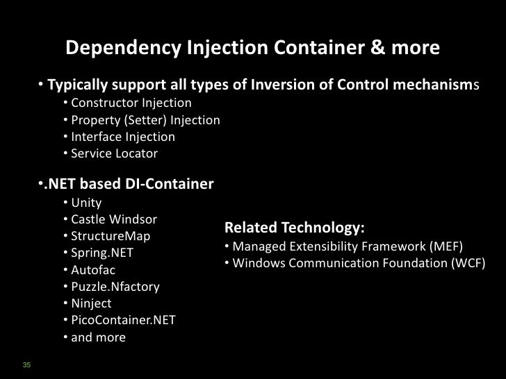 Lego For Engineers Dependency Injection For Lidnug 2011