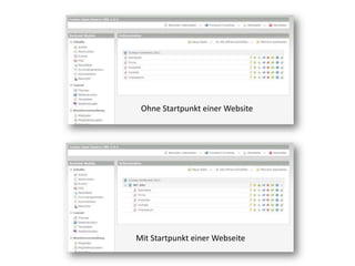 Ohne Startpunkt einer WebsiteMit Startpunkt einer Webseite