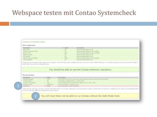 Webspace testen mit Contao Systemcheck12