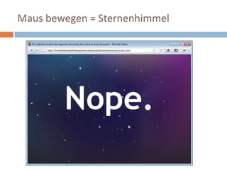 Maus bewegen = Sternenhimmel