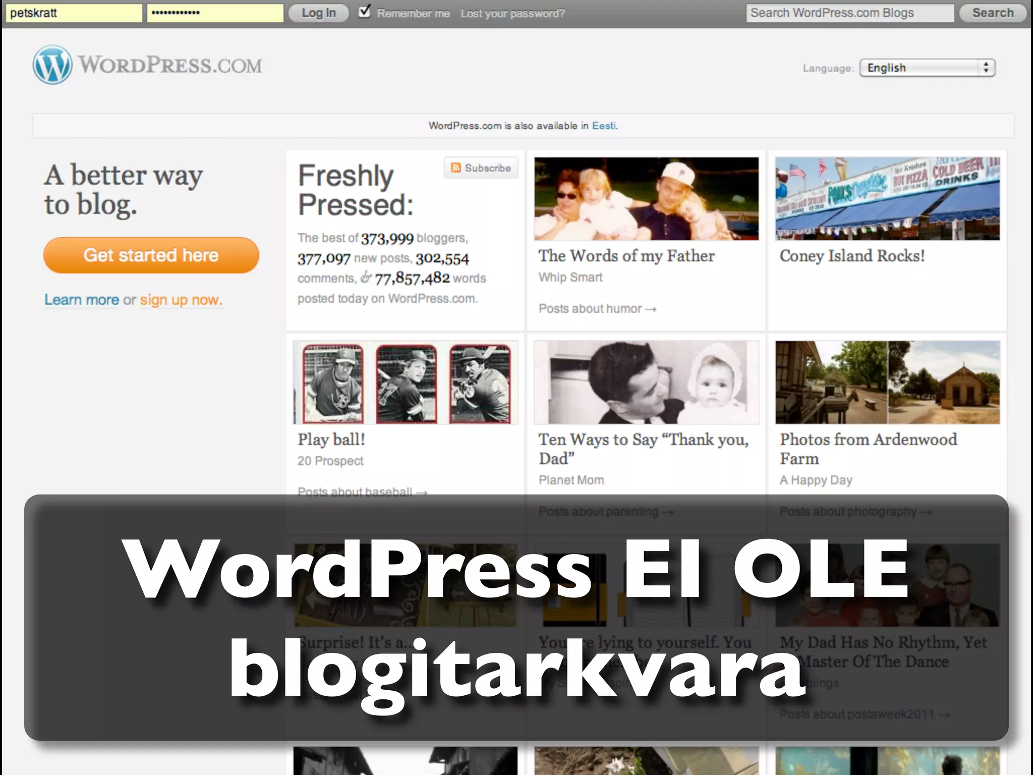 WordPress EI OLE
 blogitarkvara
 