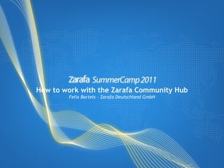 How to work with the Zarafa Community Hub Felix Bartels – Zarafa Deutschland GmbH 
