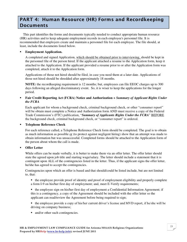 hr employment law compliance guide for az 501 c 3 organizations 501c3 application form