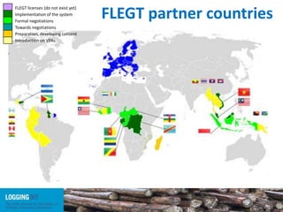 FLEGT partner countries
FLEGT licenses (do not exist yet)
Implementation of the system
Formal negotiations
Towards negotiations
Preparation, developing consent
Introduction on VPAs
 