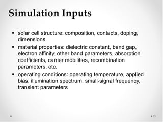 Solar Cells Lecture 3: Modeling and Simulation of Photovoltaic Devices ...