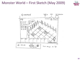 Monster	
  World	
  –	
  First	
  Sketch	
  (May	
  2009)	
  




                                                                13	
  
 