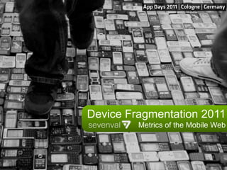 App Days 2011 | Cologne | Germany




Device Fragmentation 2011
         Metrics of the Mobile Web
 