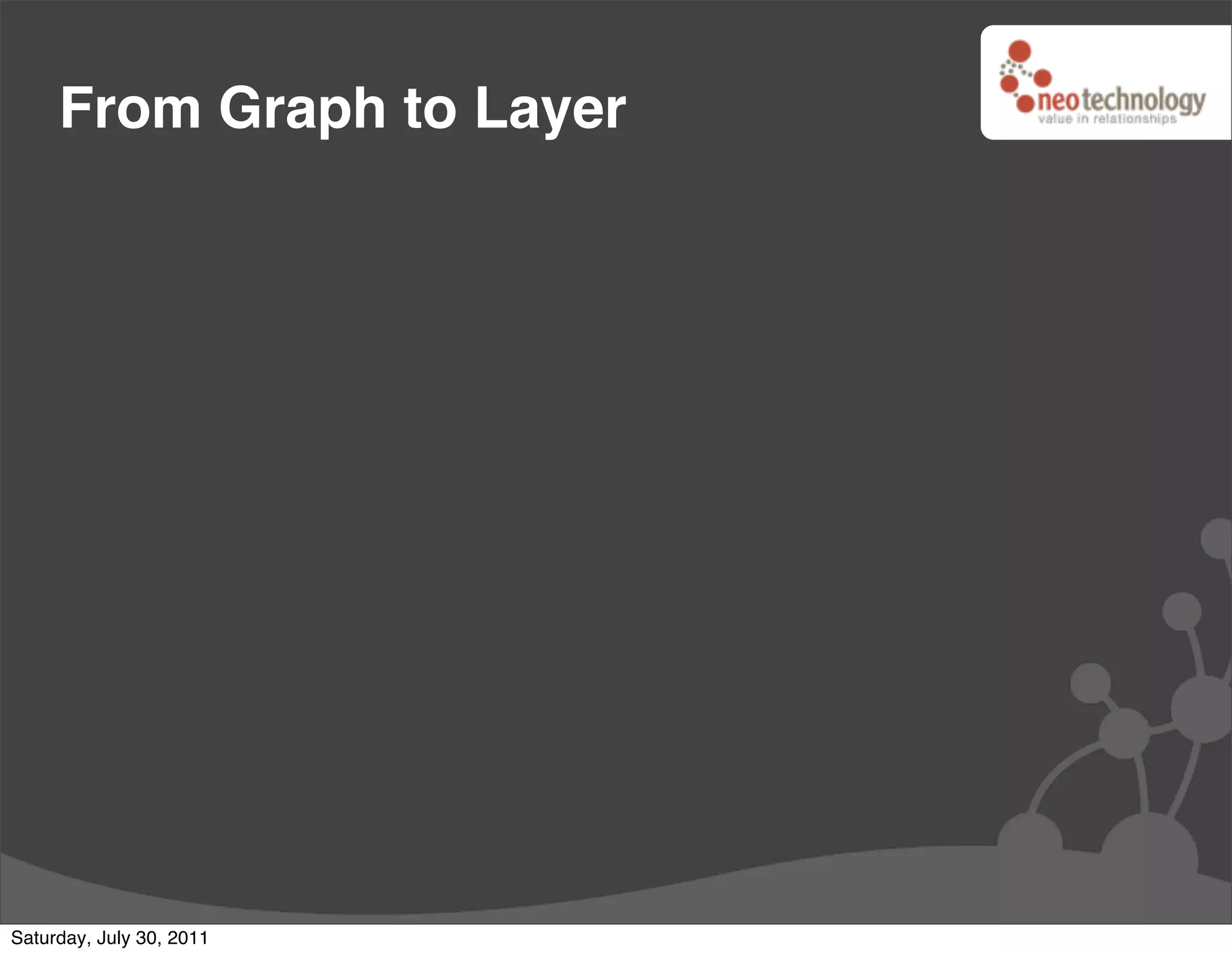 From Graph to Layer




Saturday, July 30, 2011
 