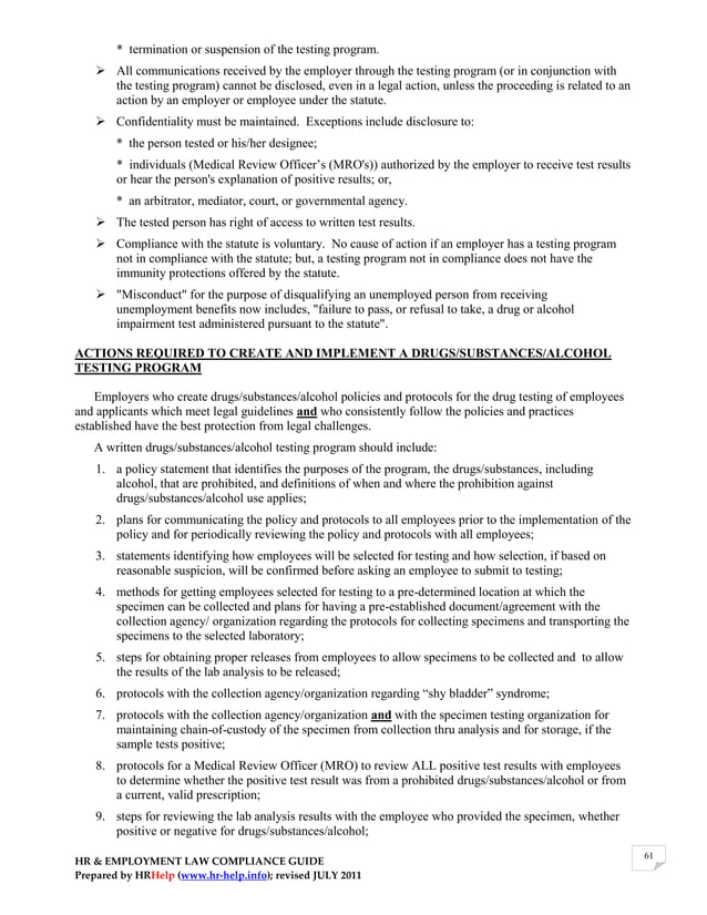 HR & EMPLOYMENT LAW COMPLIANCE GUIDE for Arizona Employers