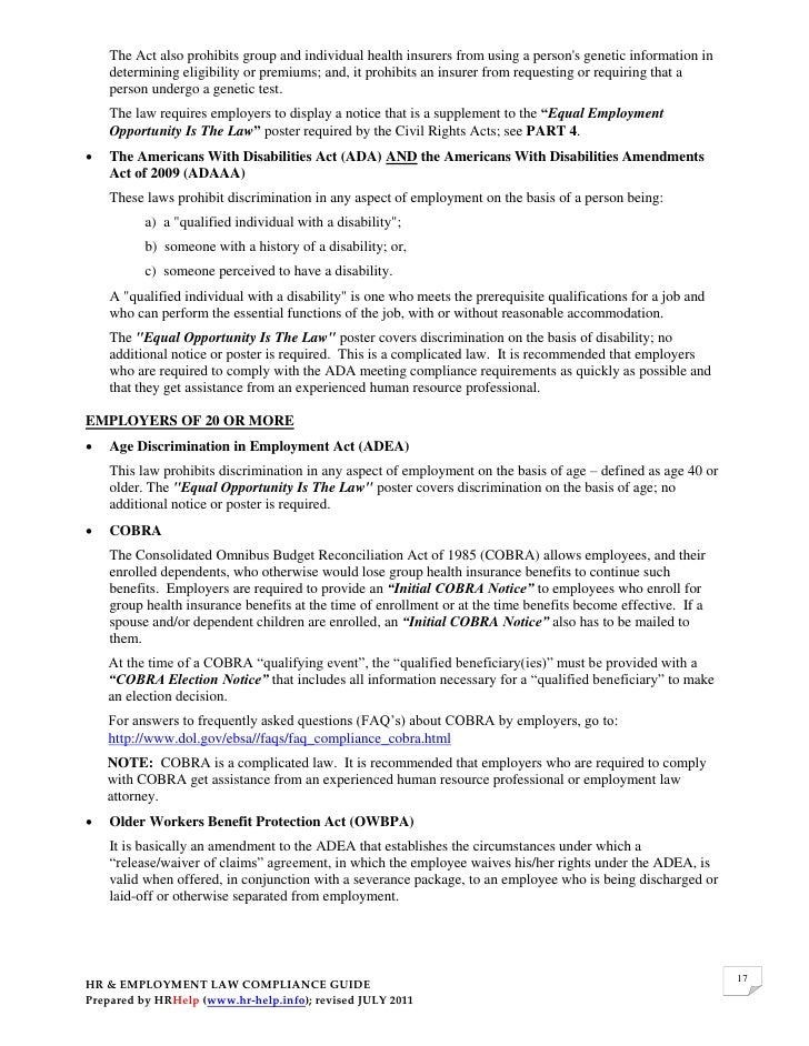 HR & EMPLOYMENT LAW COMPLIANCE GUIDE for Arizona Employers