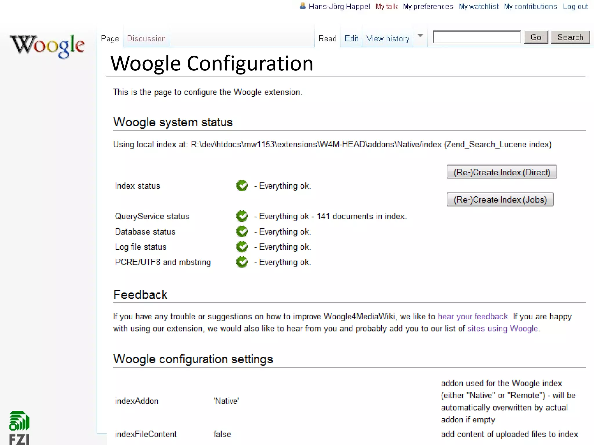 Woogle Configuration Woogle4MediaWiki - Wikimania 2011; Haifa, Israel 
