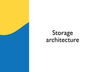 Storage
architecture
 