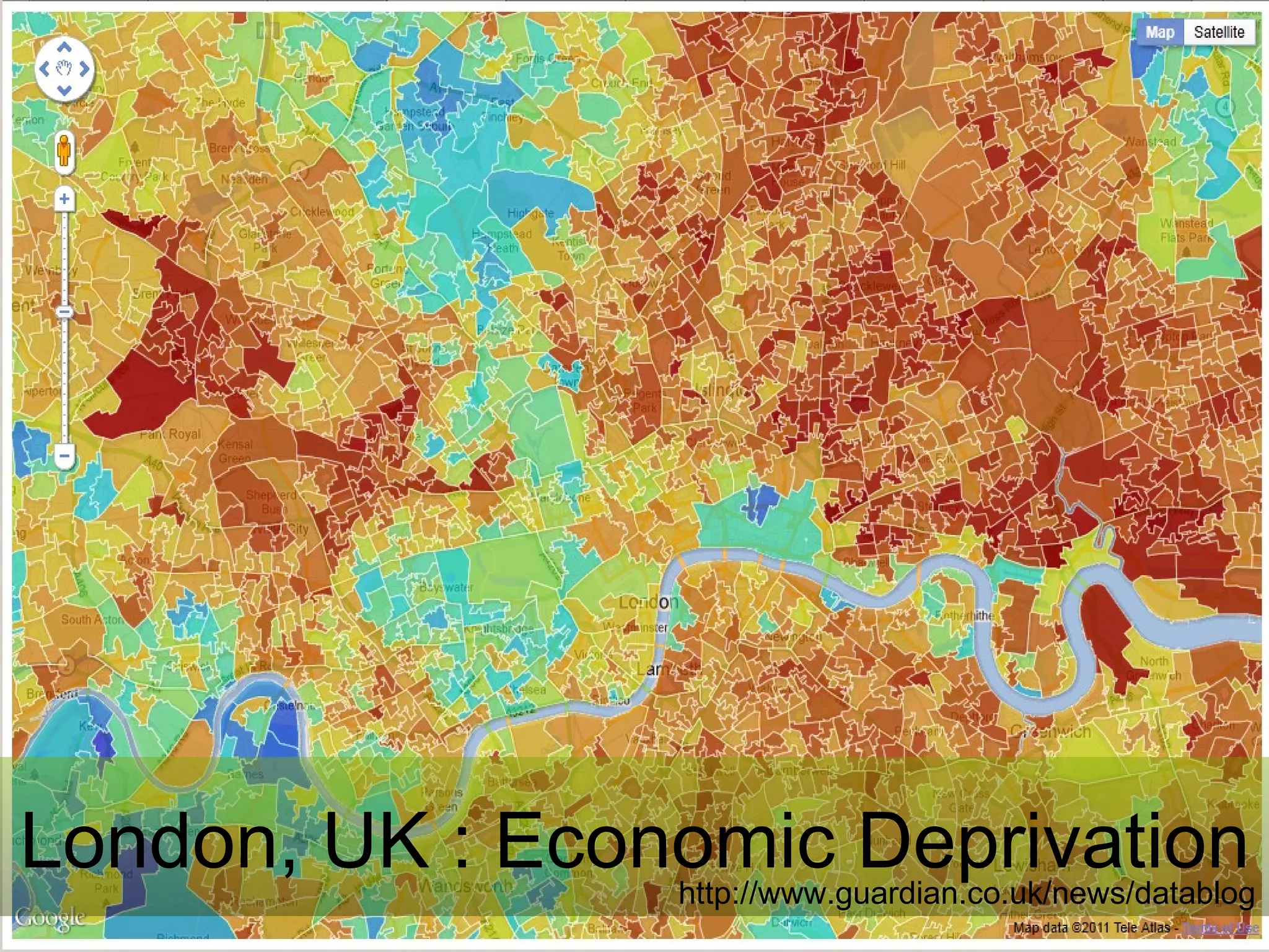 London, UK : Economic Deprivation   http://www.guardian.co.uk/news/datablog 