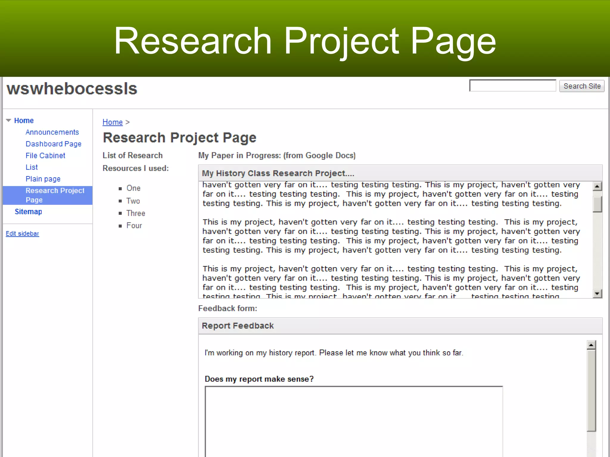 Research Project Page 
