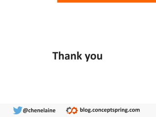 @chenelaine blog.conceptspring.com
Thank you
 