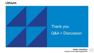 reference
▪   M bl articles on gamification (hyperlinked: clickable in pdf)
    My blog ti l        ifi ti
      •   Gamification from a Company of Pro Gamers
      •   The Magic Potion of Game Dynamics
      •   Gamification 101: Th P
          G ifi ti 101 The Psychology of M ti ti
                                      h l     f Motivation
      •   Simplicity Counts - Even in Gamification
      •   The Final Touch: Trigger and Gamify
      •   No Game No Gain: Realizing the ROI of Your Facebook Fans
             Game,
      •   The Future of Enterprise Software will be Fun and Productive
      •   Real Life Gamification: The Good, the Bad, and the Ugly
      •   What is Gamification, Really?
      •   The Gaming Industry, Gamification, and Work
      •   Gamification beyond Business and Future Challenges
    • Few more to come before I close this chapter, so follow me on twitter or g+
                                              p                                g

                                                                                    twitter: mich8elwu
                                                                         linkedin.com/in/MichaelWuPhD    21
 