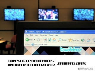 harnessing the twitter olympics:
from #van2010 to #london2012
                                   jennifer m. jones
 