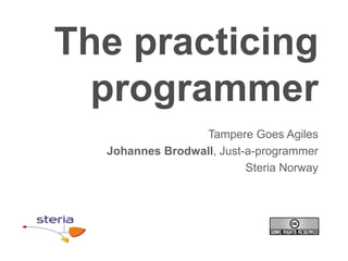 The practicing programmer TampereGoes Agiles Johannes Brodwall, Just-a-programmer SteriaNorway 