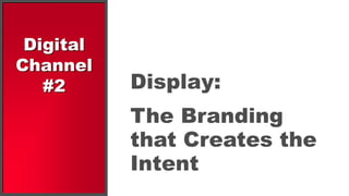Digital
Channel
   #2      Display:
           The Branding
           that Creates the
           Intent
 
