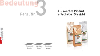 Bedeutung
    Regel Nr.     3                      Für welches Produkt
                                         entscheiden Sie sich?




       Standard   Standard   Brasilian
        Roast      Roast      Roast
 