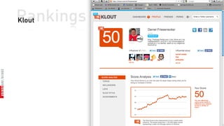 Rankings
Klout
 
