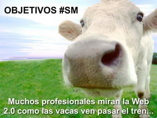 OBJETIVOS #SM




 Muchos profesionales miran la Web
2.0 como las vacas ven pasar el tren...
 