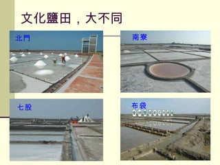 文化鹽田，大不同 北門 南寮 七股 布袋 