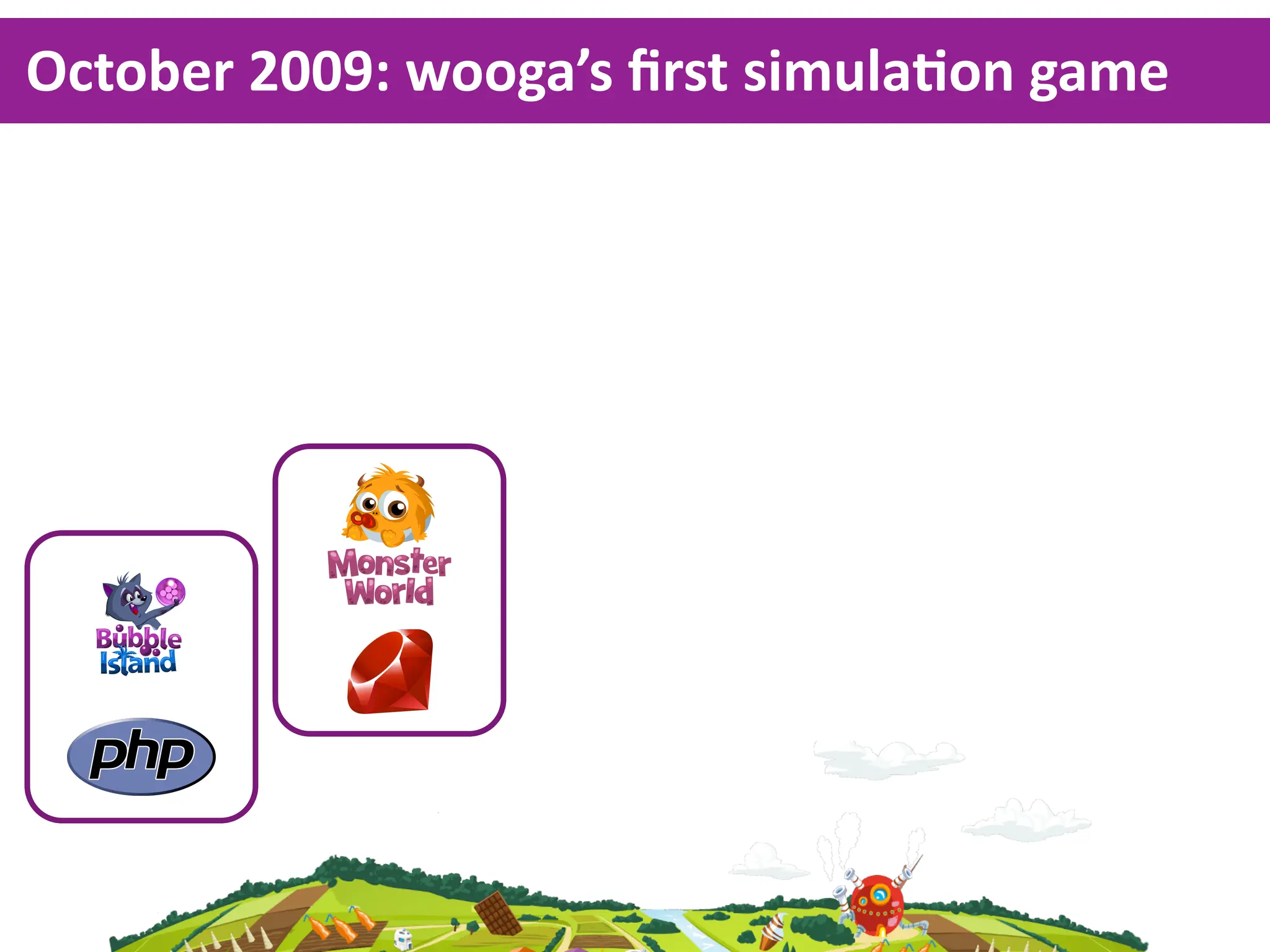 October  2009:  wooga’s  ﬁrst  simulaKon  game
 