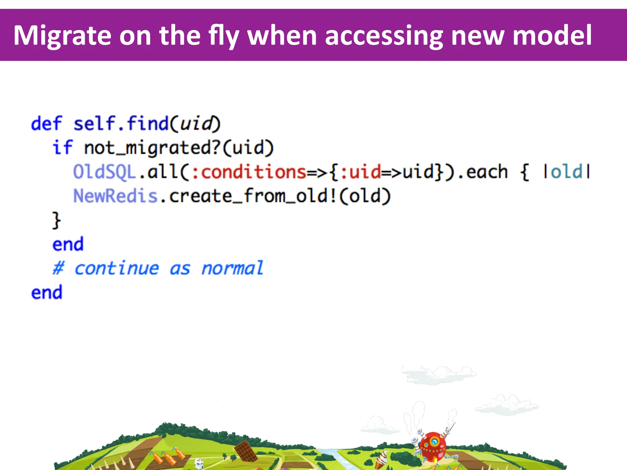 Migrate  on  the  ﬂy  when  accessing  new  model
 