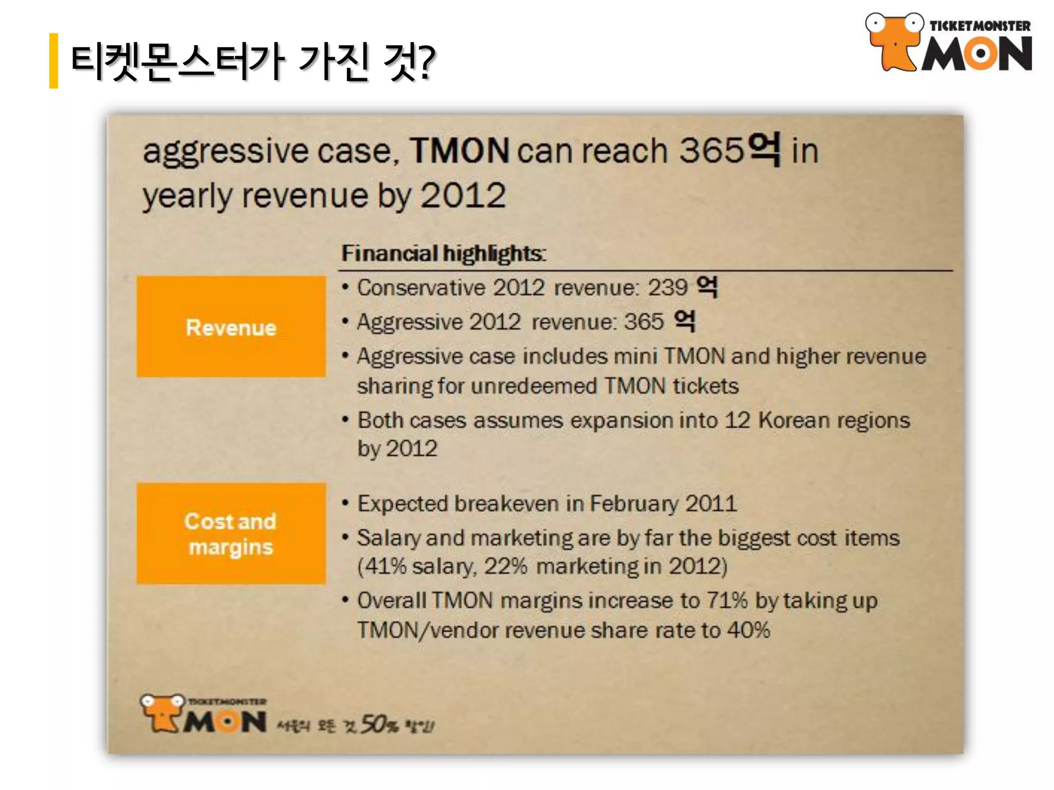 티켓몬스터가 가진 것?
 