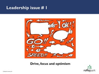 Leadership issue # 1




                               Drive, focus and optimism

© Roffey Park Institute 2011
 