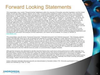 Project Look Back Look Forward Project Statement Example Andromeda Resources Inc. Corporate Presentation | PDF