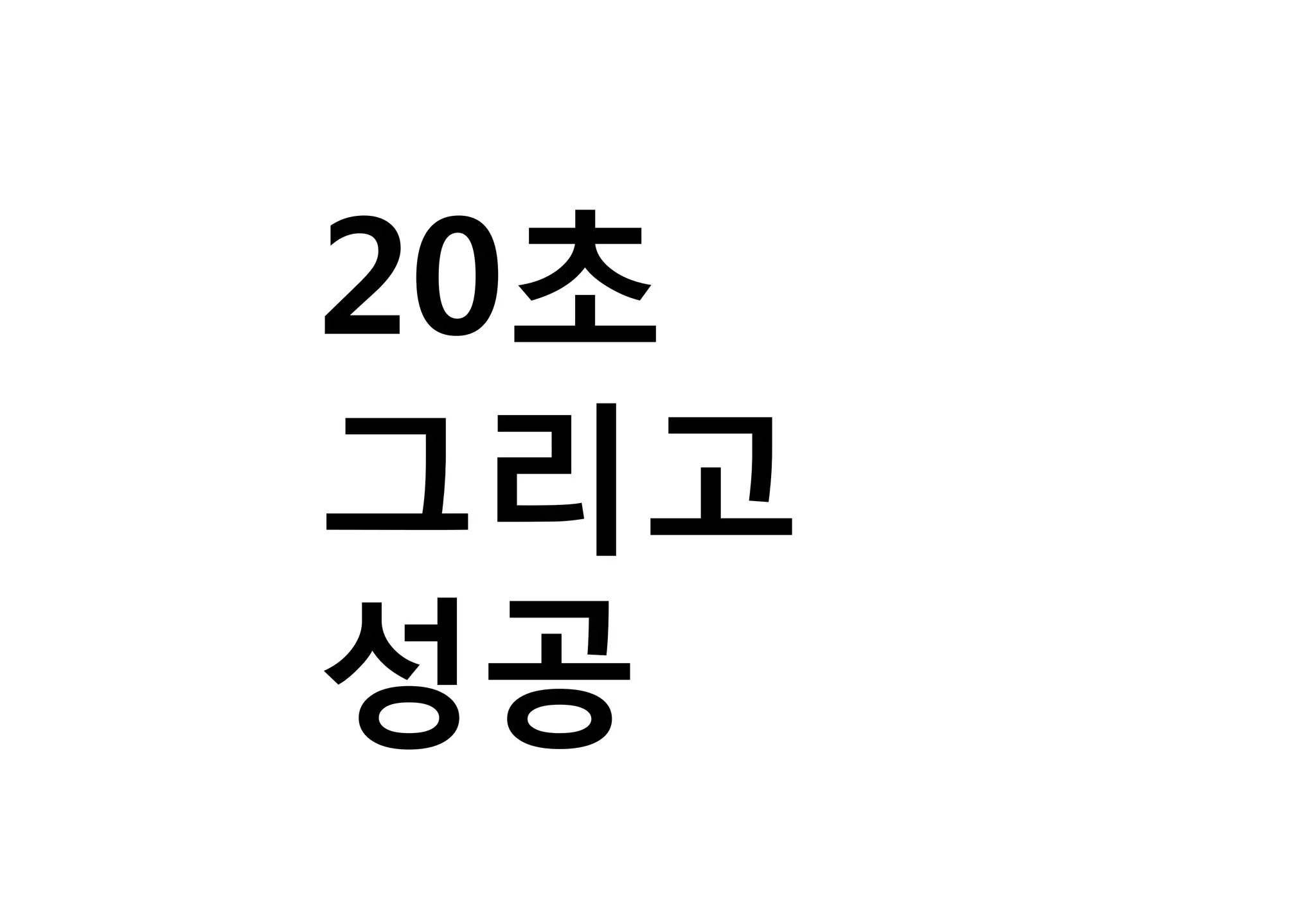 20초
그리고
성공
 