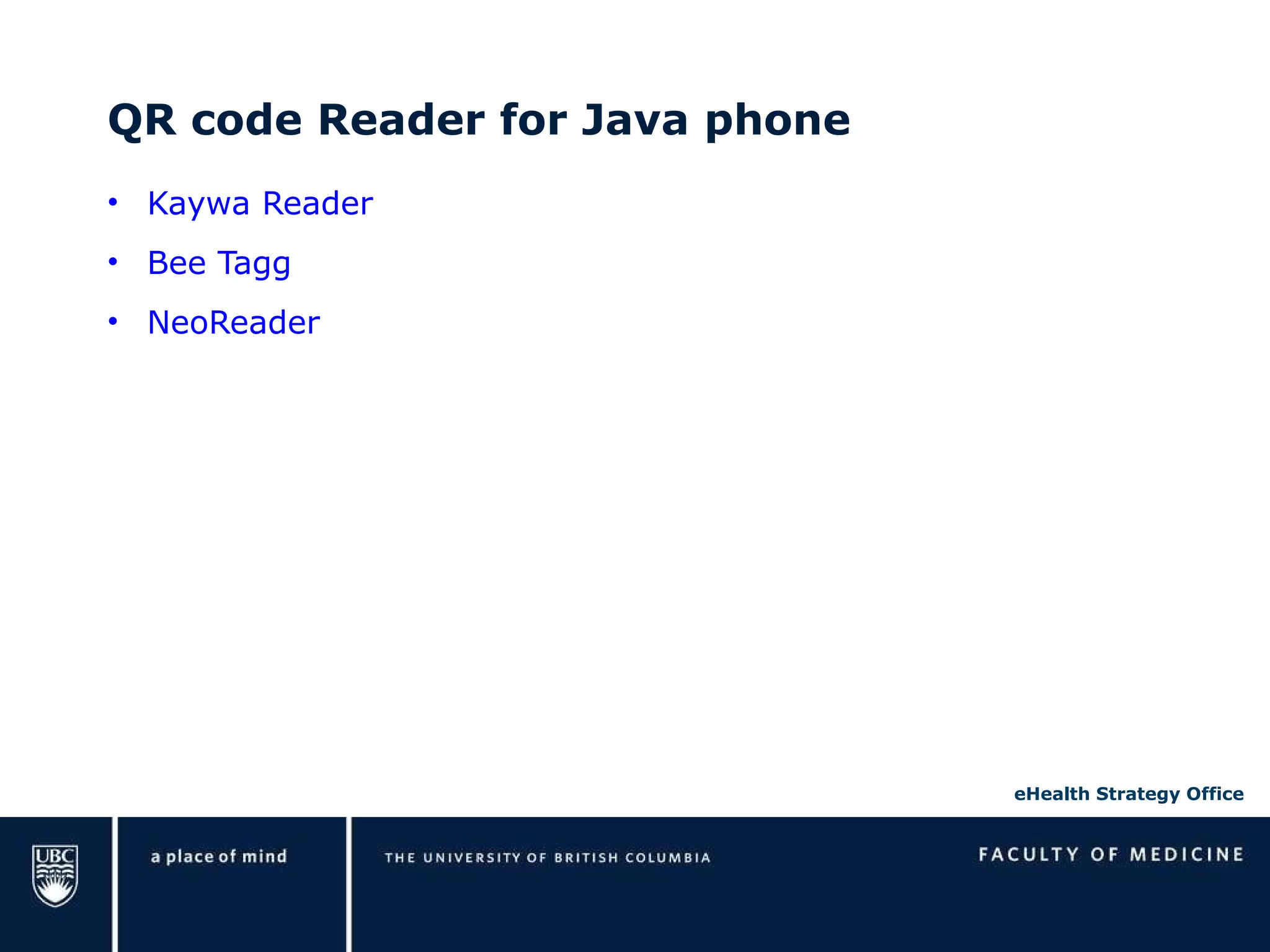 QR code Reader for Java phone Kaywa Reader Bee Tagg NeoReader 