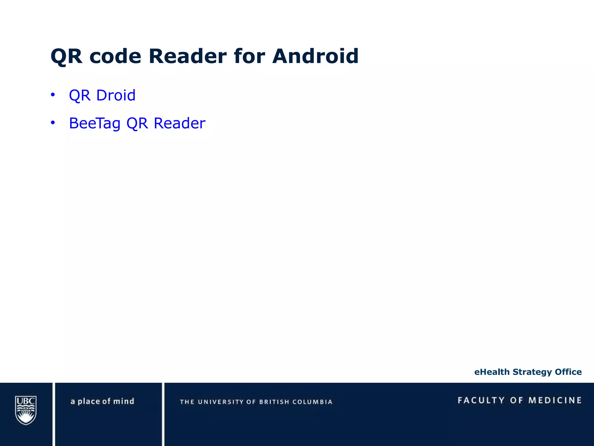 QR code Reader for Android QR Droid BeeTag QR Reader 