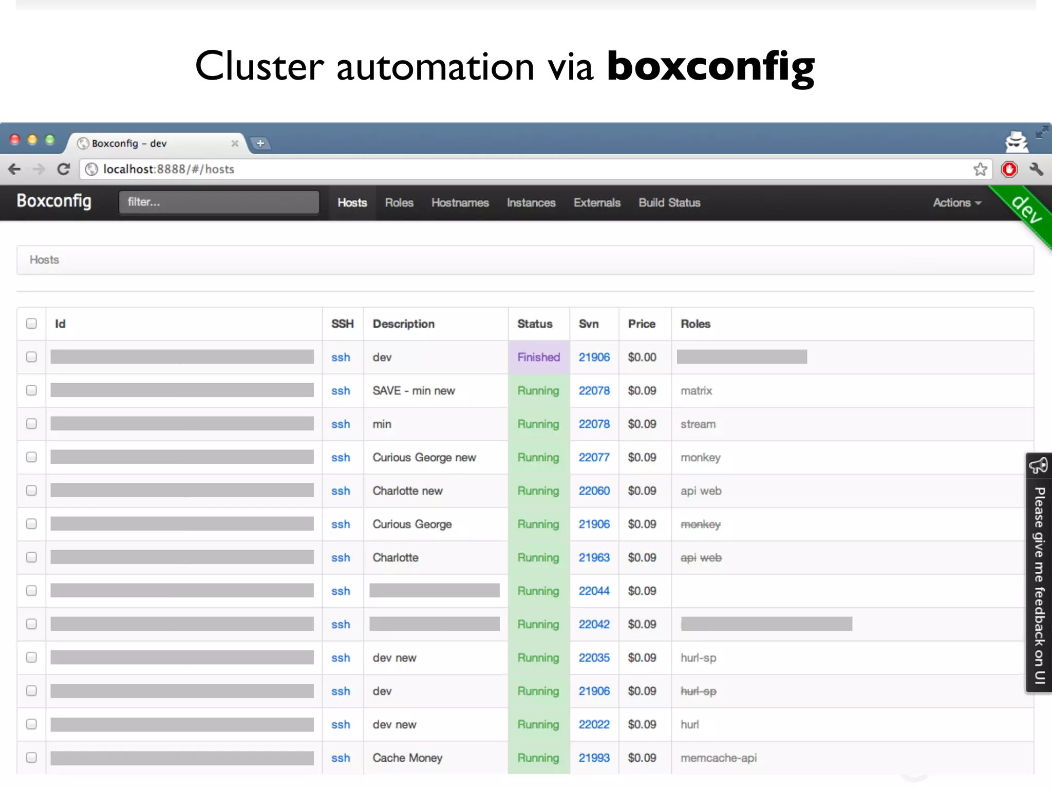 Cluster automation via boxconﬁg
 